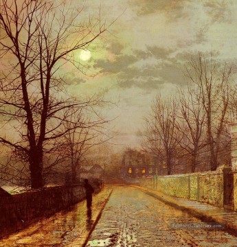 Lane At Cheshire Paysage de la ville John Atkinson Grimshaw Peinture à l'huile